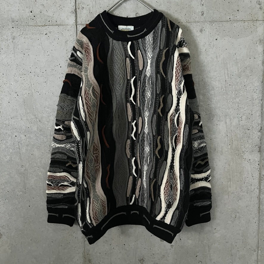 AKLANDA ブラック&ブラウン 3Dニットセーター – 奇縁