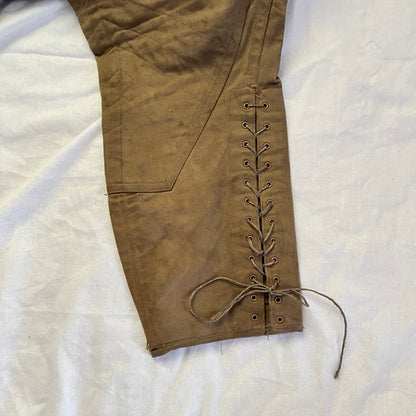 50s-  ベージュ グランジ 裾編み込み ジョッパーズパンツ