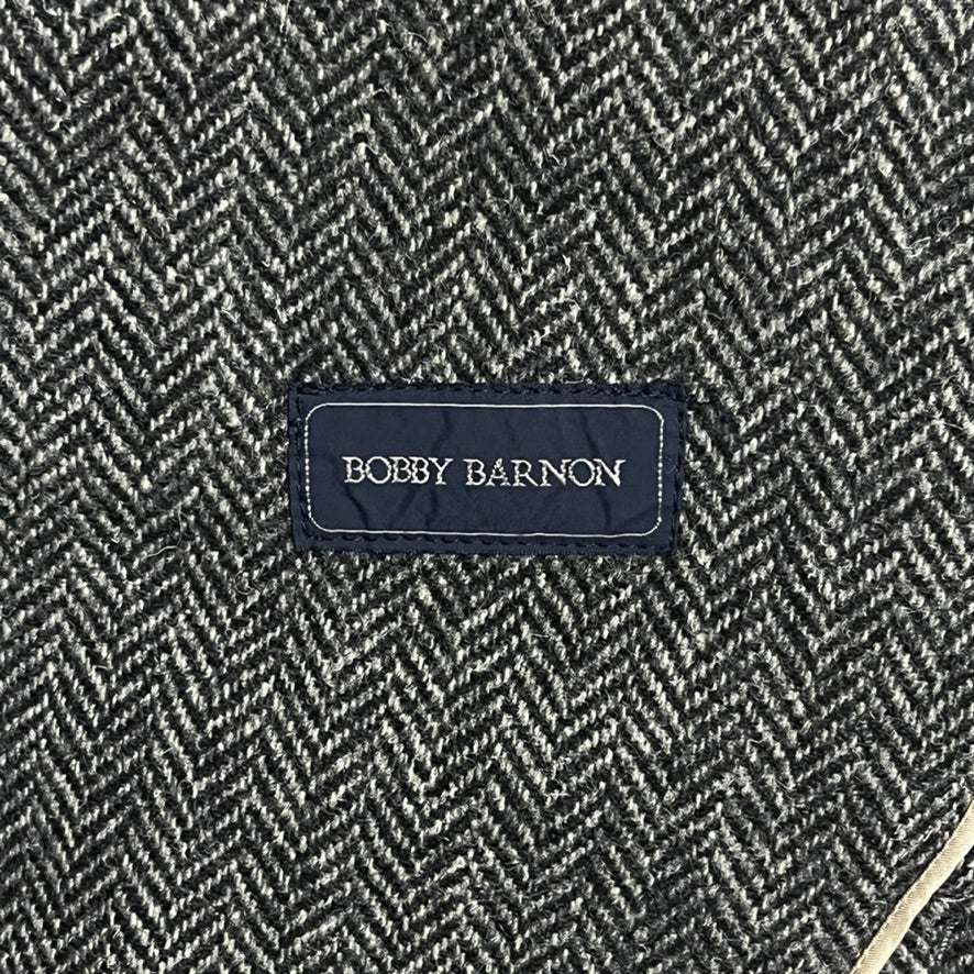 BOBBY BARNON ブラック ヘリンボーン シングルテーラードジャケット