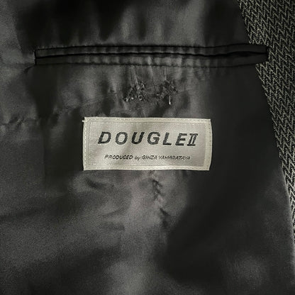 DOUGLE Ⅱ グレー 波模様 ダブルテーラードジャケット