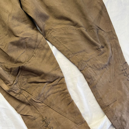 50s-  ベージュ グランジ 裾編み込み ジョッパーズパンツ