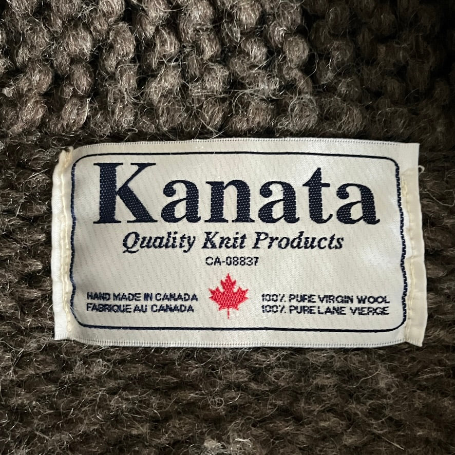 Kanata ショールカラー ブラウン ジップカウチンニットセーター