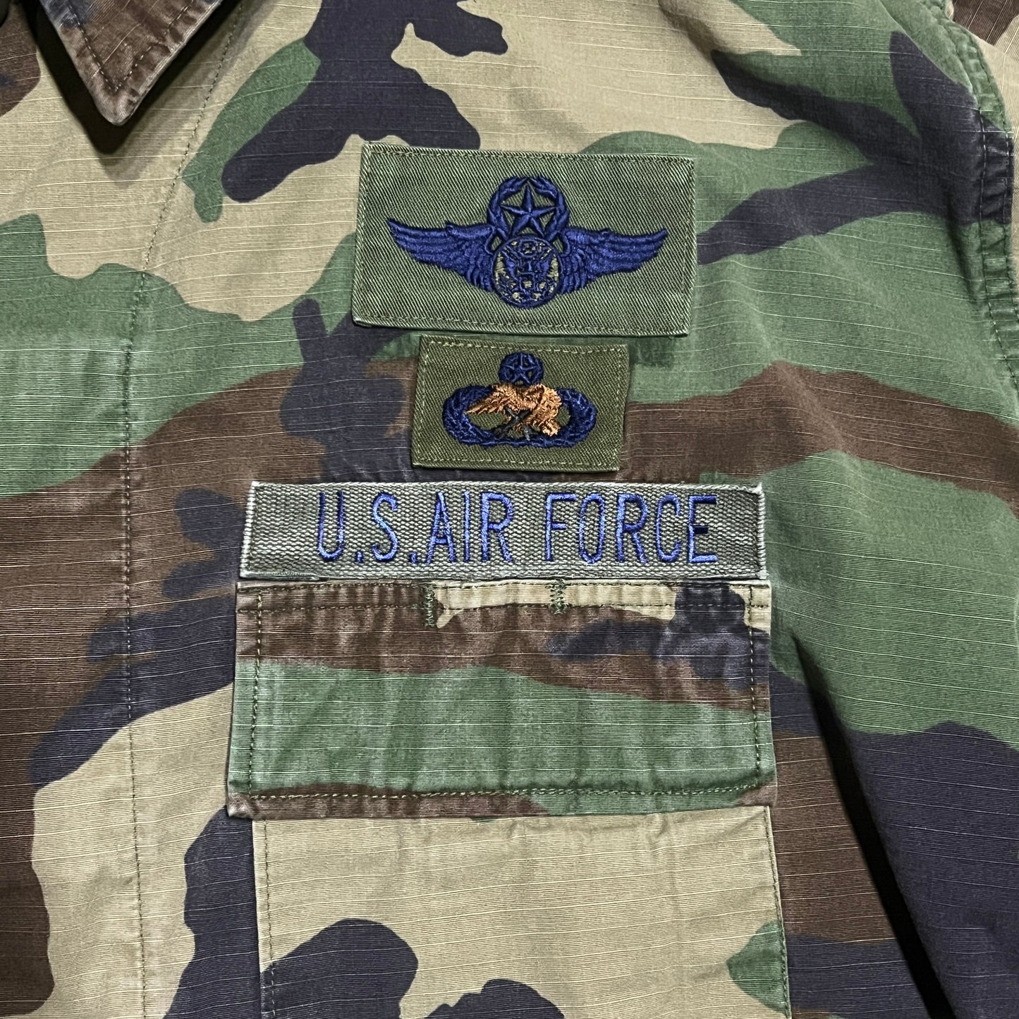 アメリカ軍 1980s- M81 ワッペン長袖迷彩シャツ