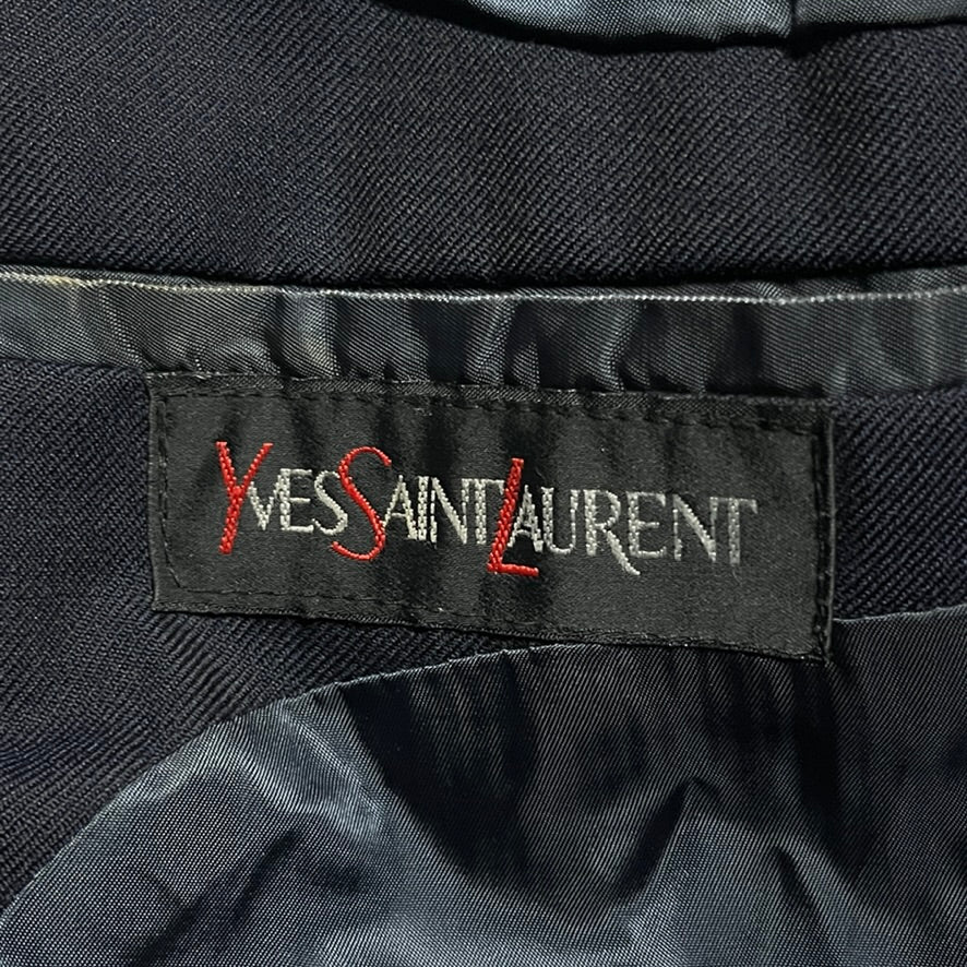 YvesSaintLaurent ネイビー 金ワッペン ブレザージャケット