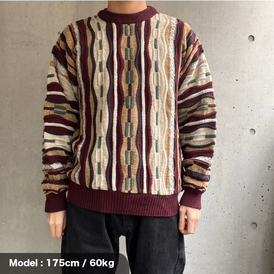 arnald bassini イタリア製ブラウン  3Dニットセーター
