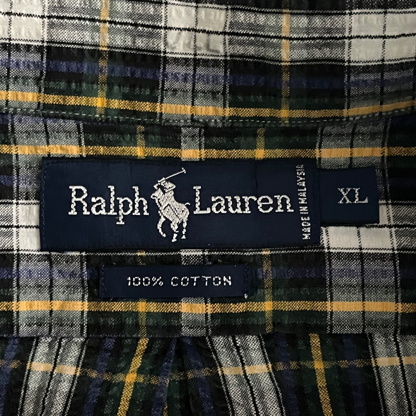 Ralph Lauren シアサッカー 長袖タータンチェックシャツ