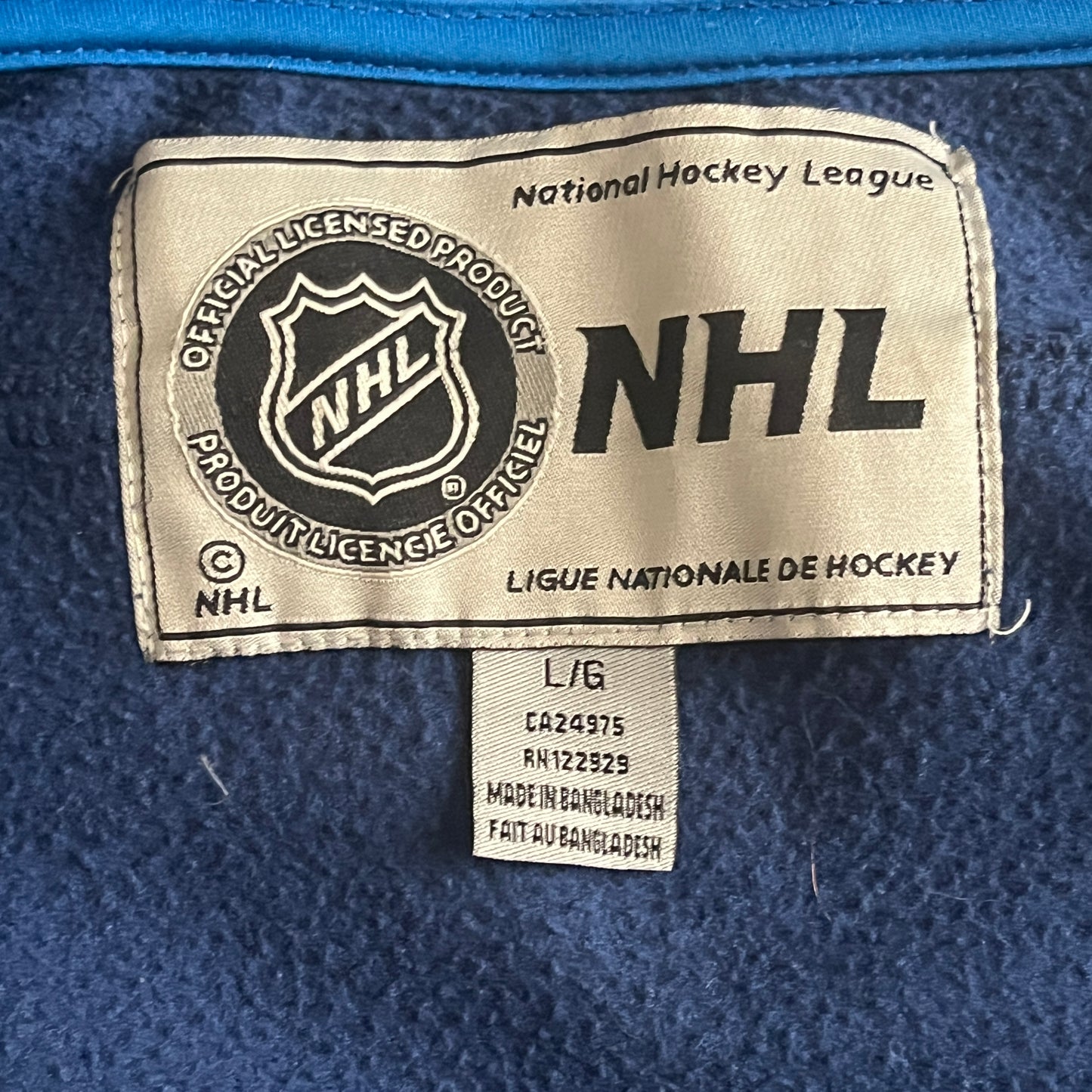 NHL ブルー ロゴワッペン シンプル無地 フリースジャケット