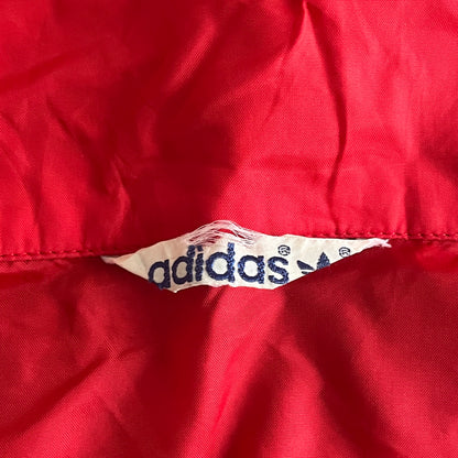 adidas レッド  スタンドカラー ナイロンジャケット