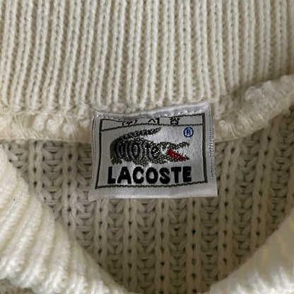 Lacoste オフホワイトショールカラー ニットセーター