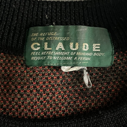 CLAUDE グリーン バーバリー調チェックニットセーター