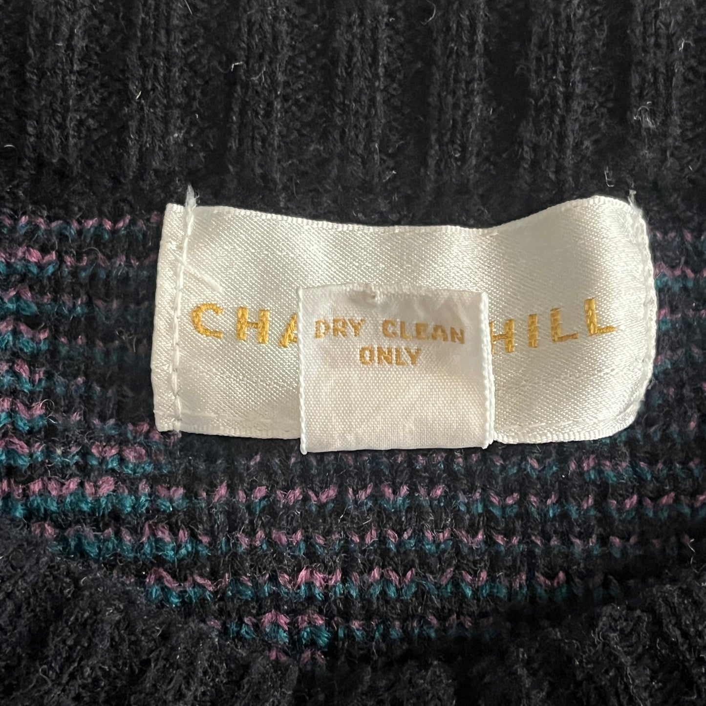 CHAPEL HILL 韓国製レザー切替 モード ブラック ニットセーター