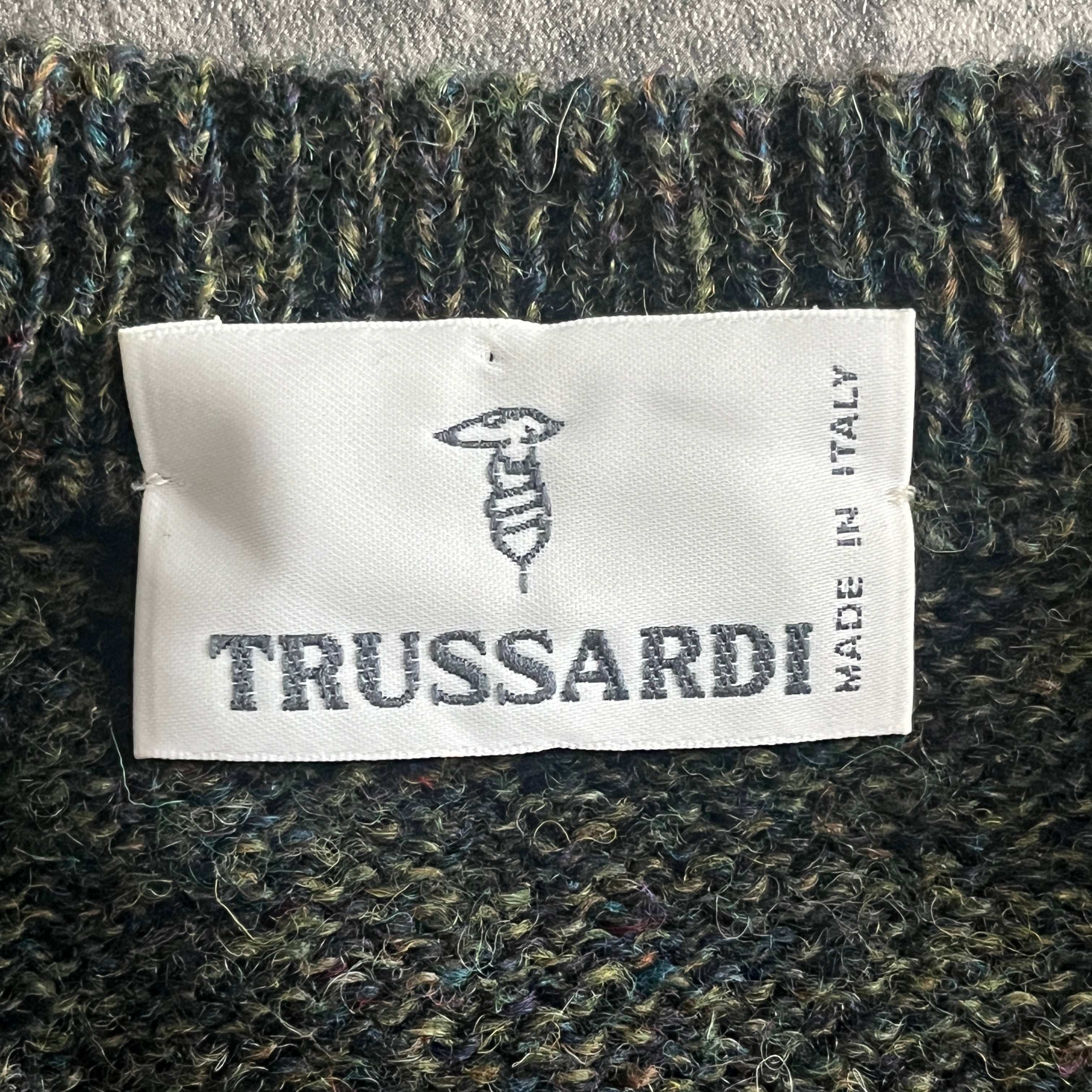 TRUSSARDI イタリア製 グリーン ネップ ニットセーター – 奇縁